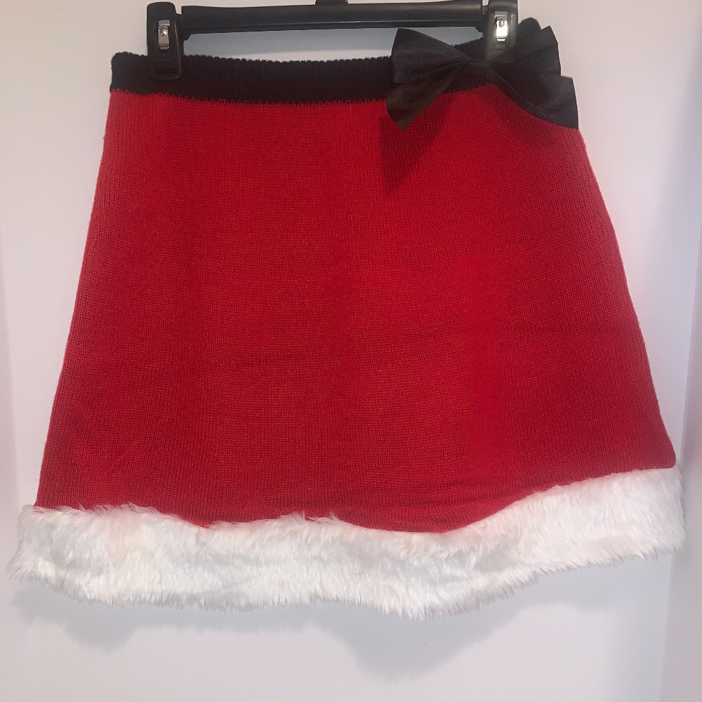 CHRISTMAS KNIT BOW-TIE SANTA SKIRT - WOMEN'S